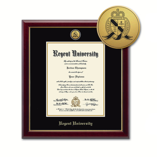 Gold Engraved Medallion Diploma Frame