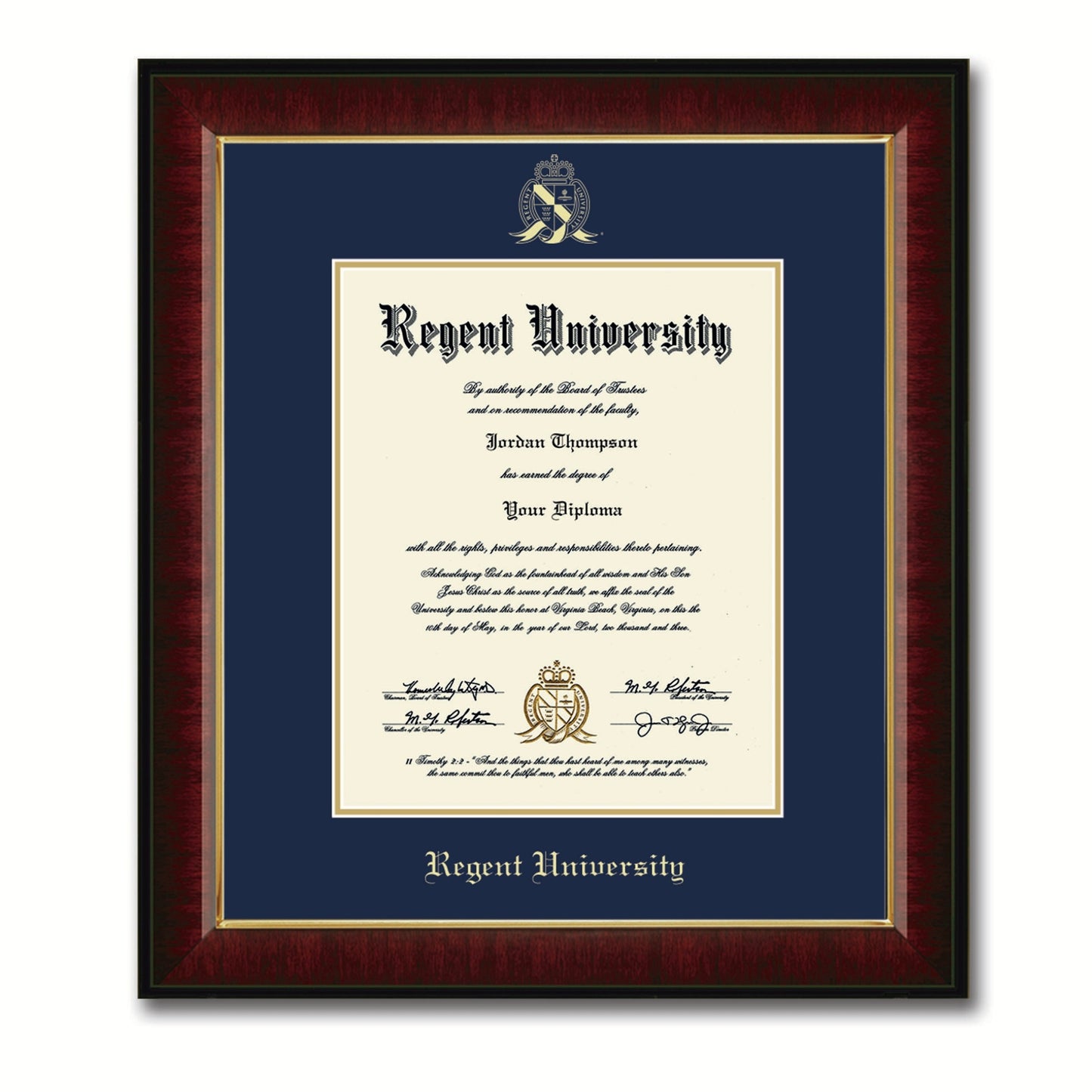 Gold Embossed Diploma Frame